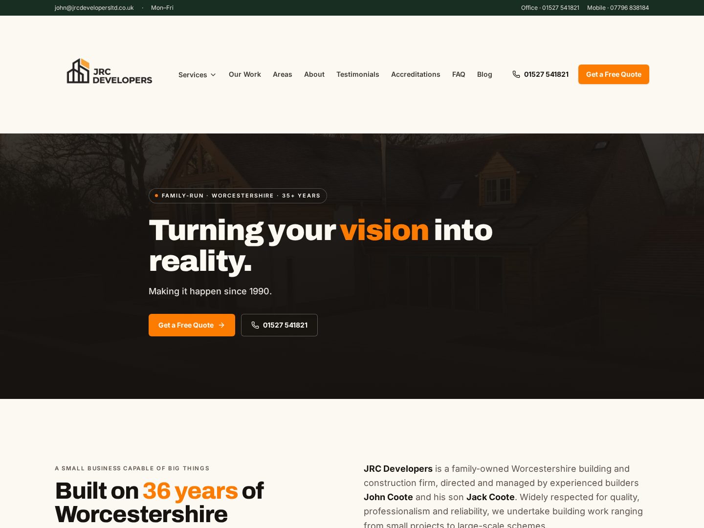 JRC Developers — Property development — Premium / custom website built by dawrightco