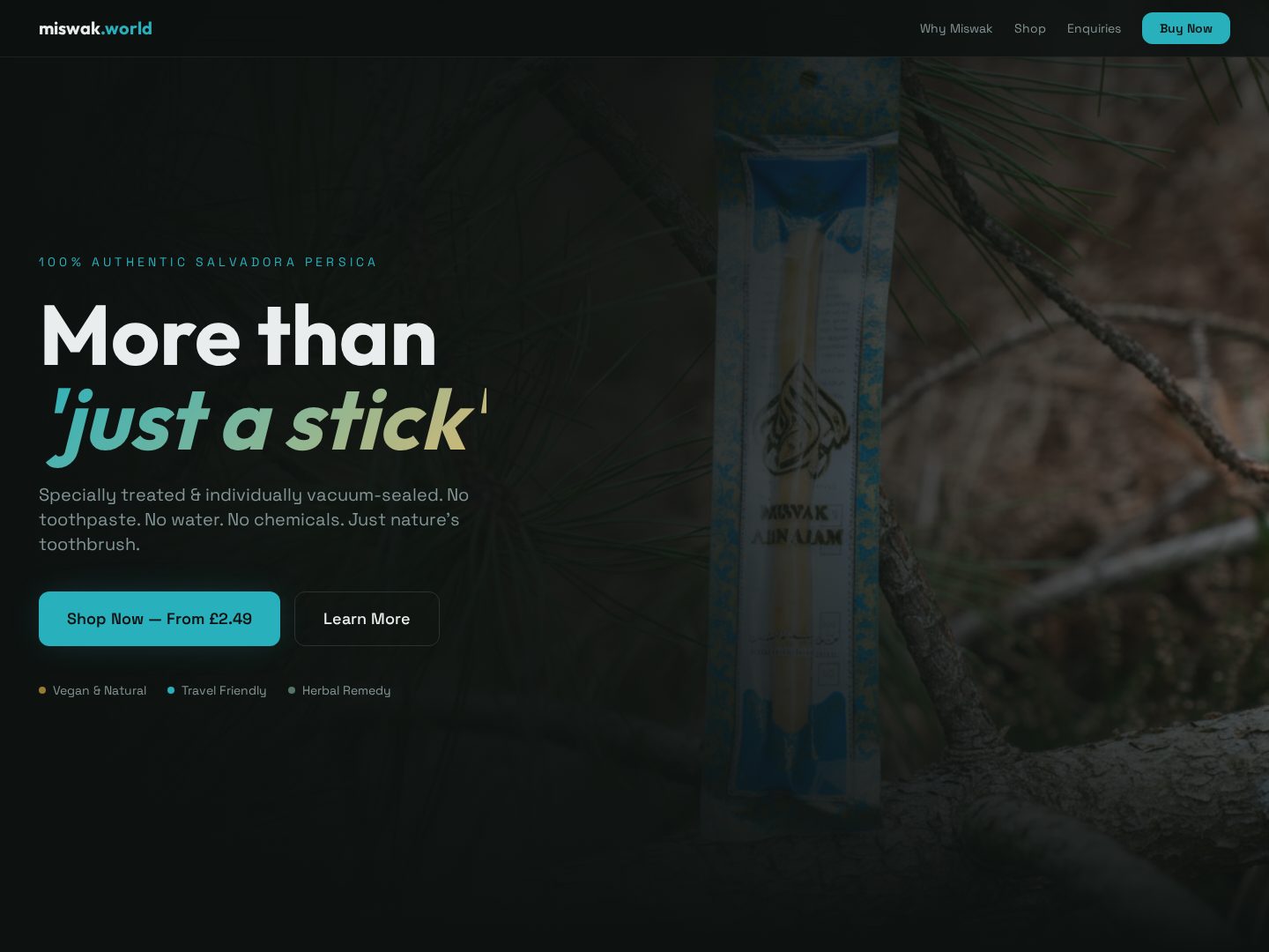 Miswak World — E-commerce website built by dawrightco