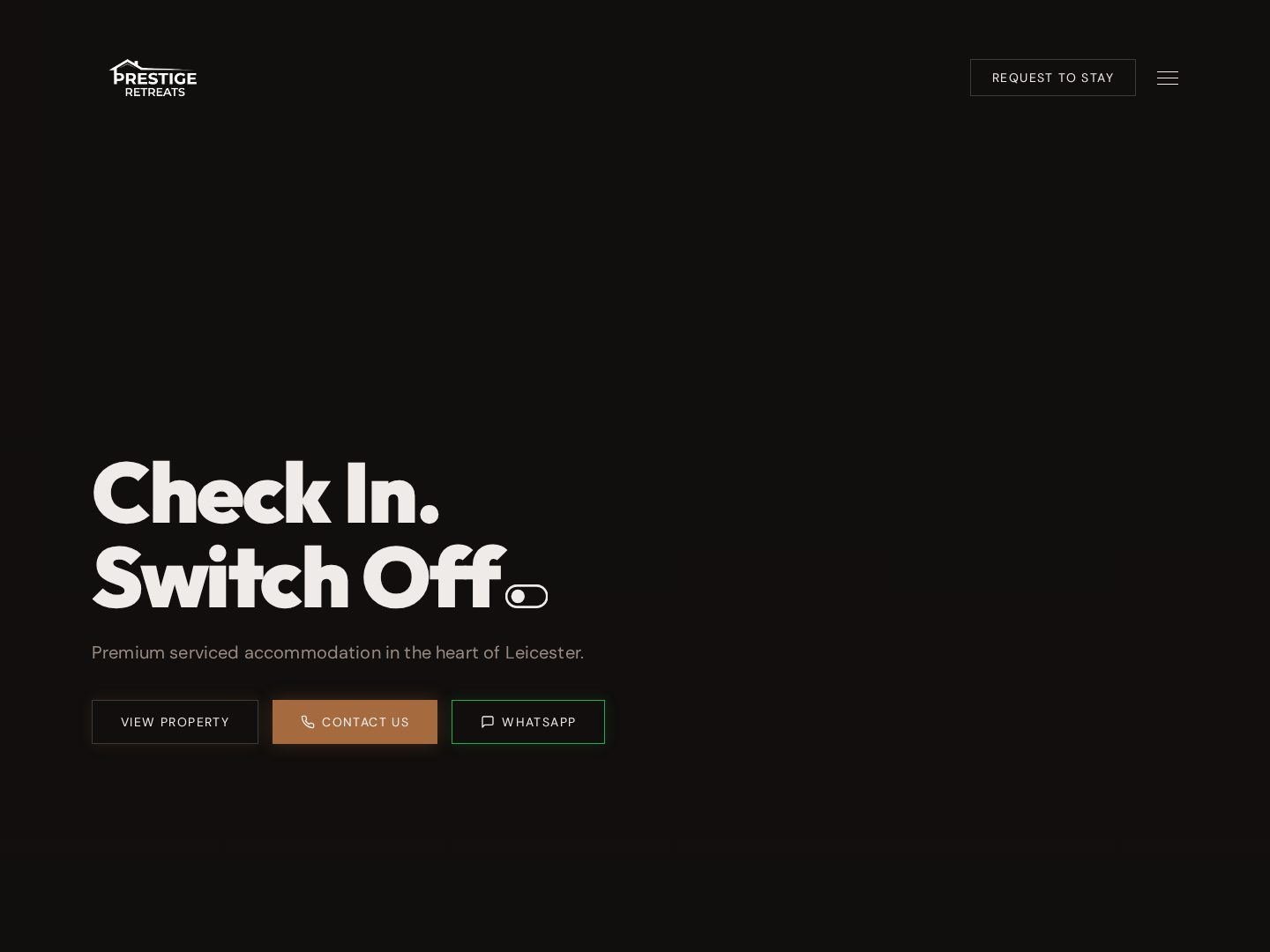 Prestige Retreats — Serviced accommodation website built by dawrightco